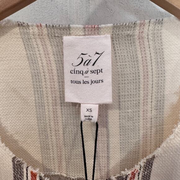 NWT Cinq a sept Emile Top Striped Jacket size XS - Picture 3 of 8